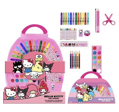 Gadget - Hello Kitty: Cerda' - Set Cartoleria Da Colorare 50 Pezzi cerdà