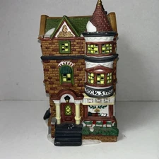 HOLIDAY TIME PORCELAIN VILLAGE BUILDING Lighted Book Store No Box No Cord