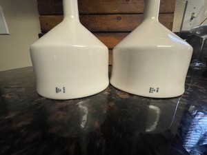 Coors USA Porcelain Buchner Funnels Set of 2 Lab Vacuum Filtration Vintage