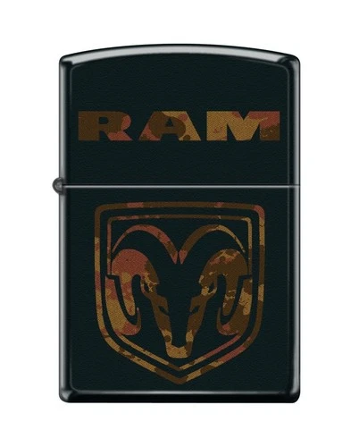 Zippo 8526, Dodge Ram Logo, Black Matte Finish Lighter