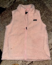 Patagonia Girls Size XXL 16-18 Full Zip Sherpa Feece Vest Polyester Light Pink