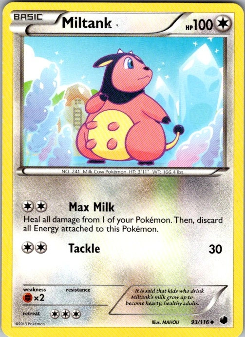 Miltank 93/116 Plasma Freeze Common NM Pokemon TCG