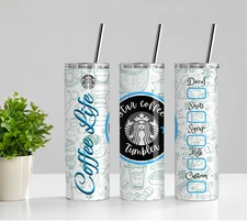 Coffee Life Skinny 20oz Tumbler W/ Lid & Straw