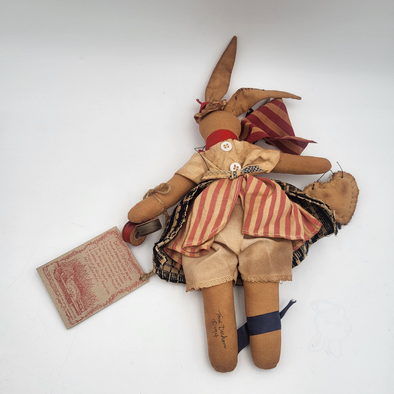Vintage 1994 The Tattered Rabbit Doll "Miss Liberty Rabbit" 10'' SIGNED!