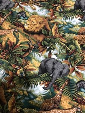 Fabric- Jungle Africa Safari Animals-3 Yards