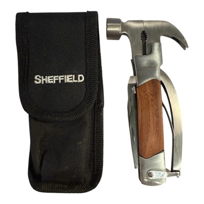 Sheffield Multi-Tool with Claw Hammer, Pliers & More 14 in 1 Branded Belt Sheath