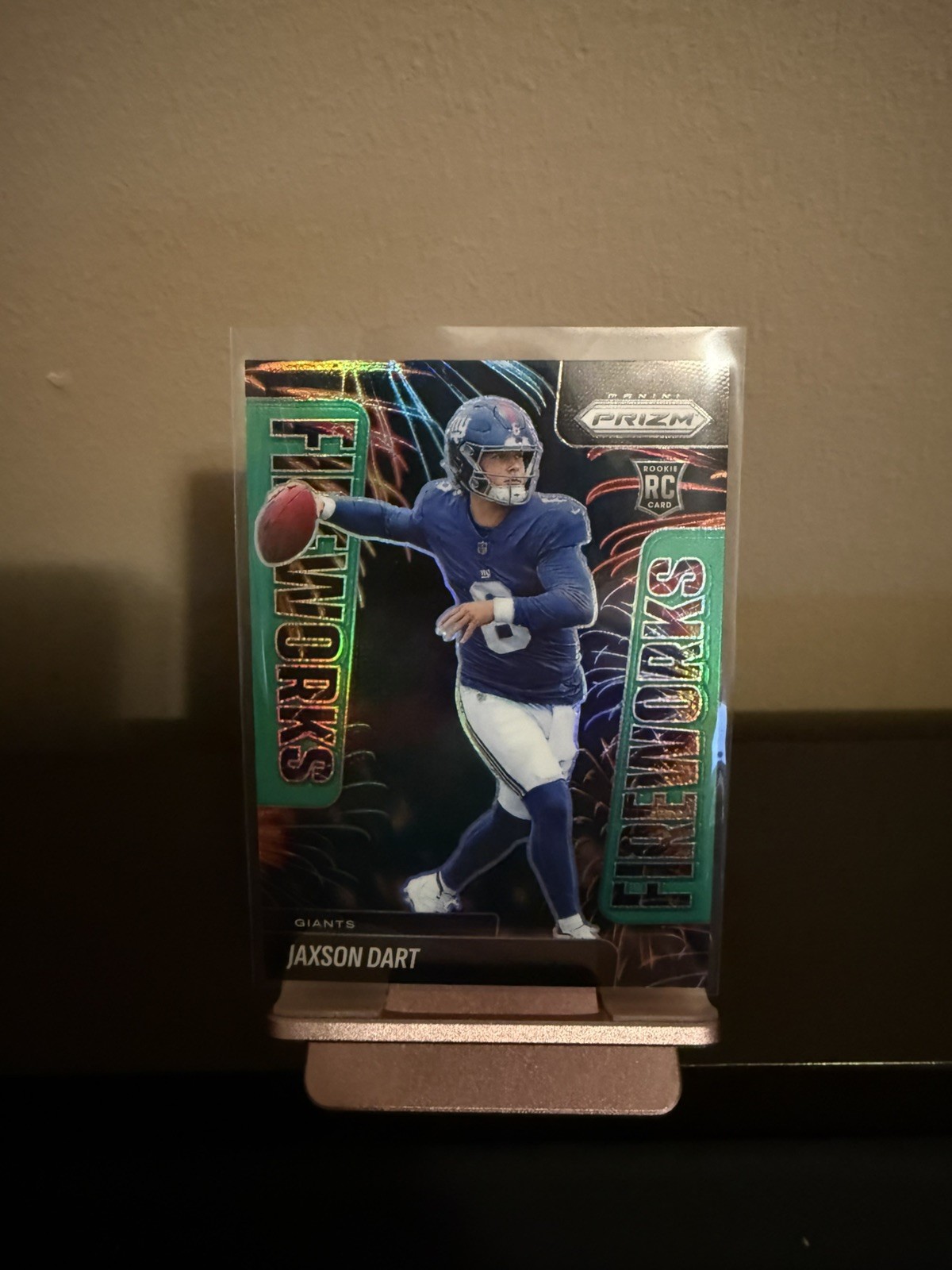 2025 Panini Prizm - Fireworks Jaxson Dart #6 Green Prizm (RC)
