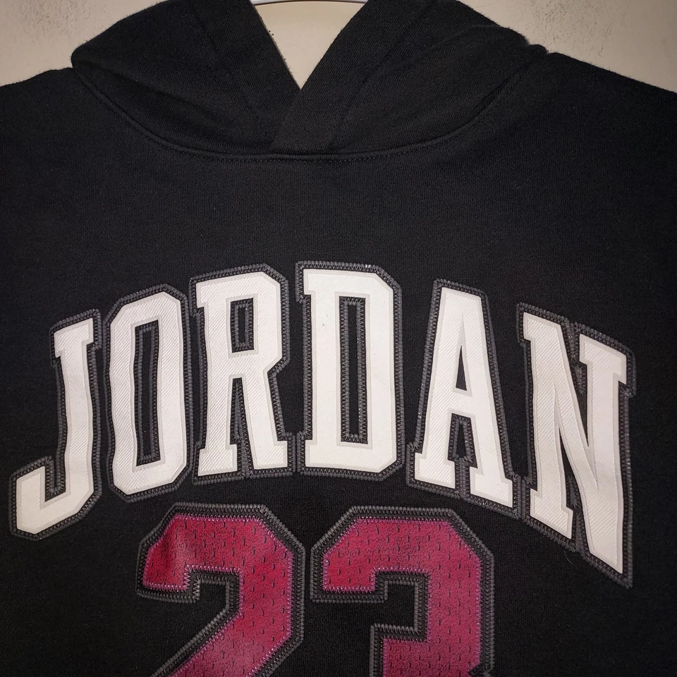 Nike Jordan 23 Boys Hoodie  8-10 (Small) Big Kids Athletic Fleece Black Red - Image 3 of 4