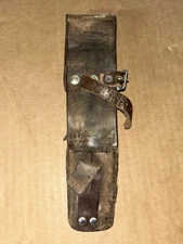 Vintage Swedish Bayonet Frog M1896 Mauser Brown Leather Wide Belt Variant