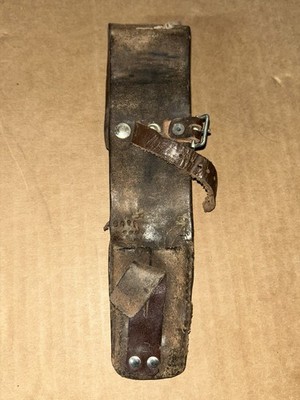 Vintage Swedish Bayonet Frog M1896 Mauser Brown Leather Wide Belt Variant