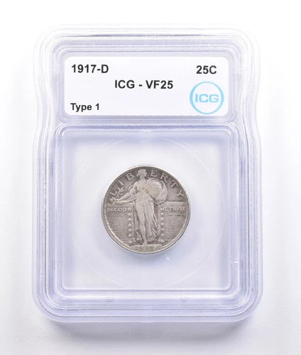 1917-D Standing Liberty Quarter Type 1 VF25 ICG *6851