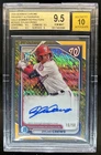 2024 Bowman Dylan Crews Chrome Auto Gold Shimmer Refractor 1st #/50 BGS 9.5
