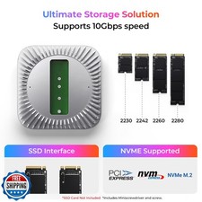 Raycue Mac mini M4 Dock and Stand with 8T NVMe SSD Enclosure, 2 USB A 10Gbps,...