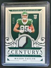 2025 Panini National Treasures Mason Taylor Century Materials RC Patch #/99 Jets