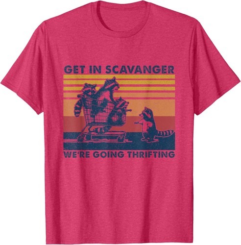 Get In Scavanger We're Going Thrifting Retro Raccoon Lover T-Shirt Hoodie - Picture 9 of 11