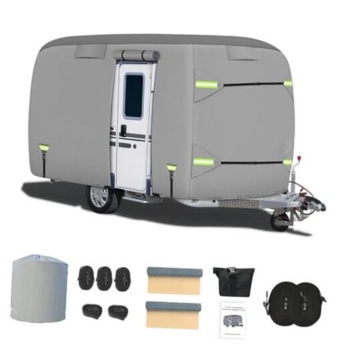 Fiberglass Travel Trailer Cover, Upgraded 8 Layers Top Fits 8 to Fits 08-10FT - Picture 1 of 7