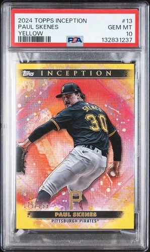 2024 Topps Inception Yellow /199 #13 Paul Skenes RC Pirates PSA 10 Gem Mt MINT