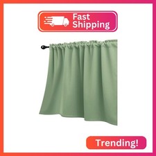 KOUFALL Sage Green Valance Curtains,Boho Kitchen Curtain Valances for Winows Liv