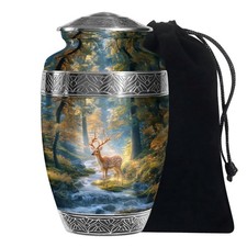 Deer Spiritual Decorative Urn for Human Ashes Adult Male  Female, 10 Inch 