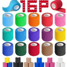 16Pc Self Adhesive Bandage Wrap 2"x5Yard Elastic Cohesive Vet Wrap Athletic Tape