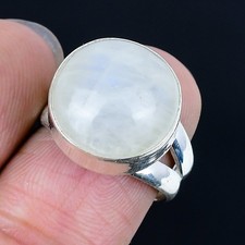 Winsome Rainbow Moonstone Gemstone 925 Sterling Silver Jewelry Ring Size 7