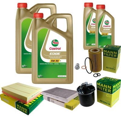 MANN-FILTER Inspektionspaket 12L CASTROL EDGE 5W-30 M für Mercedes-Benz Sprinter