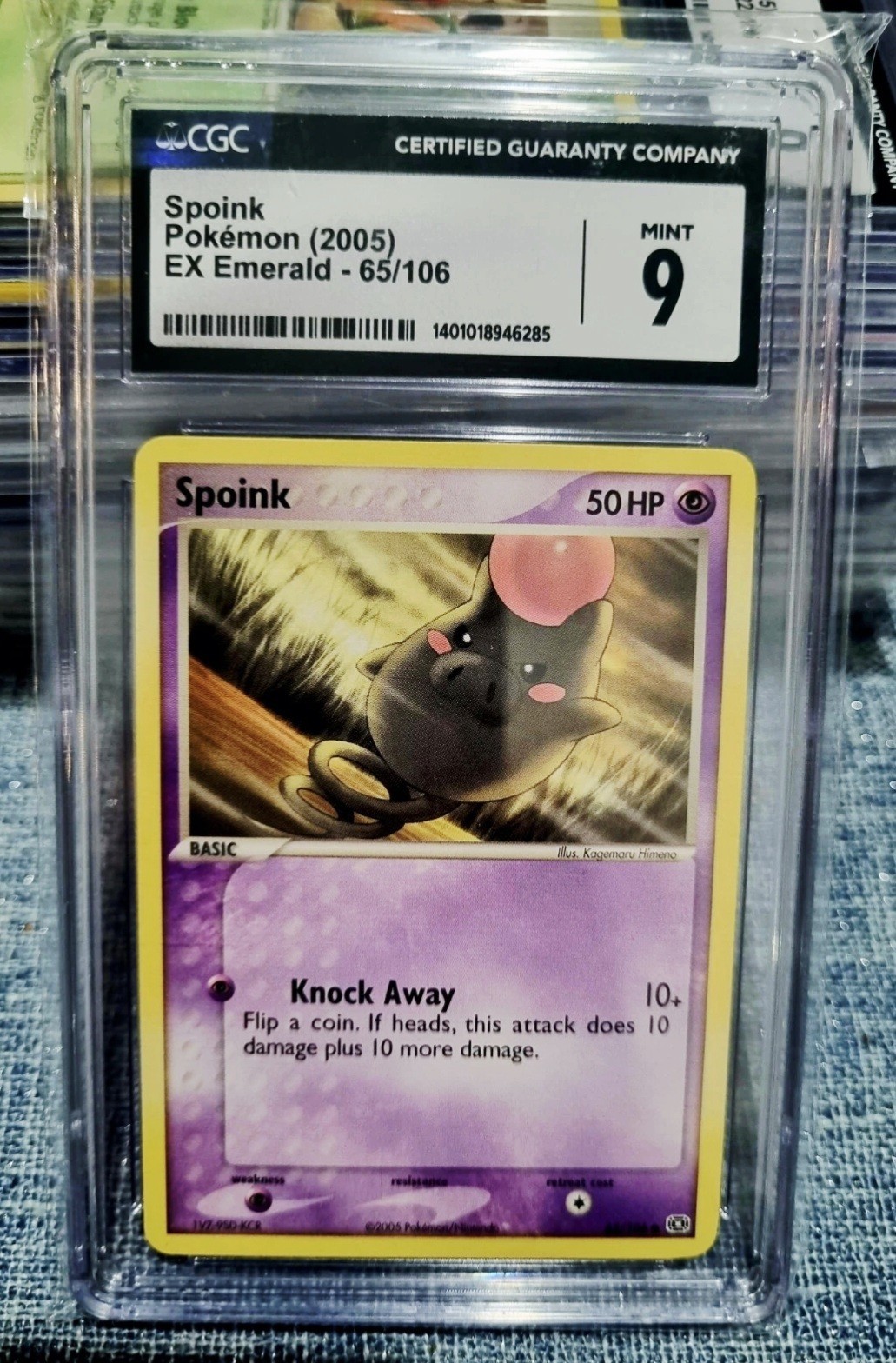 2005 Pokemon 2005 spoink EX Emerald 65/106 price graded 9