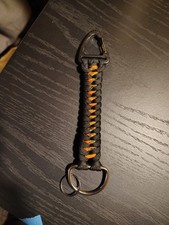 Black Orange Paracord Keychain