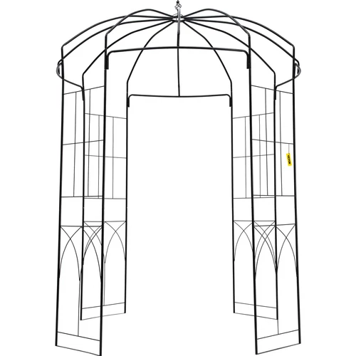 VEVOR Pavillon Gartenbogen Vogelkäfigform 2,4x2 m Hochzeit Garten Schwarz - Bild 9 von 12
