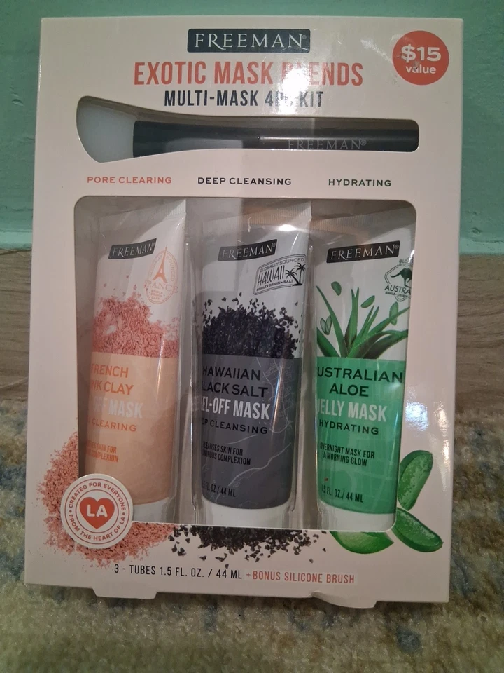 FREEMAN EXOTIC MASK BLENDS MULTI MASK 4 PC KIT & SILICONE BRUSH - Image 2 of 4