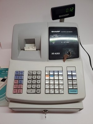 Sharp XE-A203 Electronic Cash Register With Keys & Manual Pre
