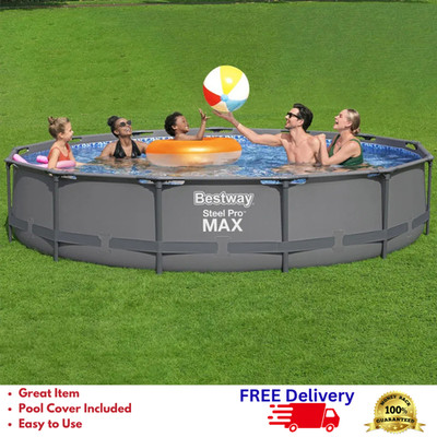Bestway Steel Pro MAX 13' x 30'' Round Above Ground Swimming Pool Set Filter Cove