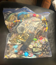 4 lb Wearable Costume Jewelry Lot Necklaces Bracelets Untested Watches