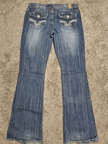 Jeans vintage Wallflower donna junior taglia 9 bootcut ricamato invecchiato preppy - Foto 5 di 9
