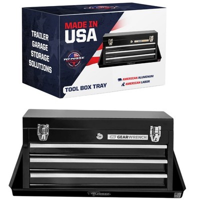 Pit Posse Tool Box Tray Shelf Holder Enclosed Trailer Aluminum-Made in USA