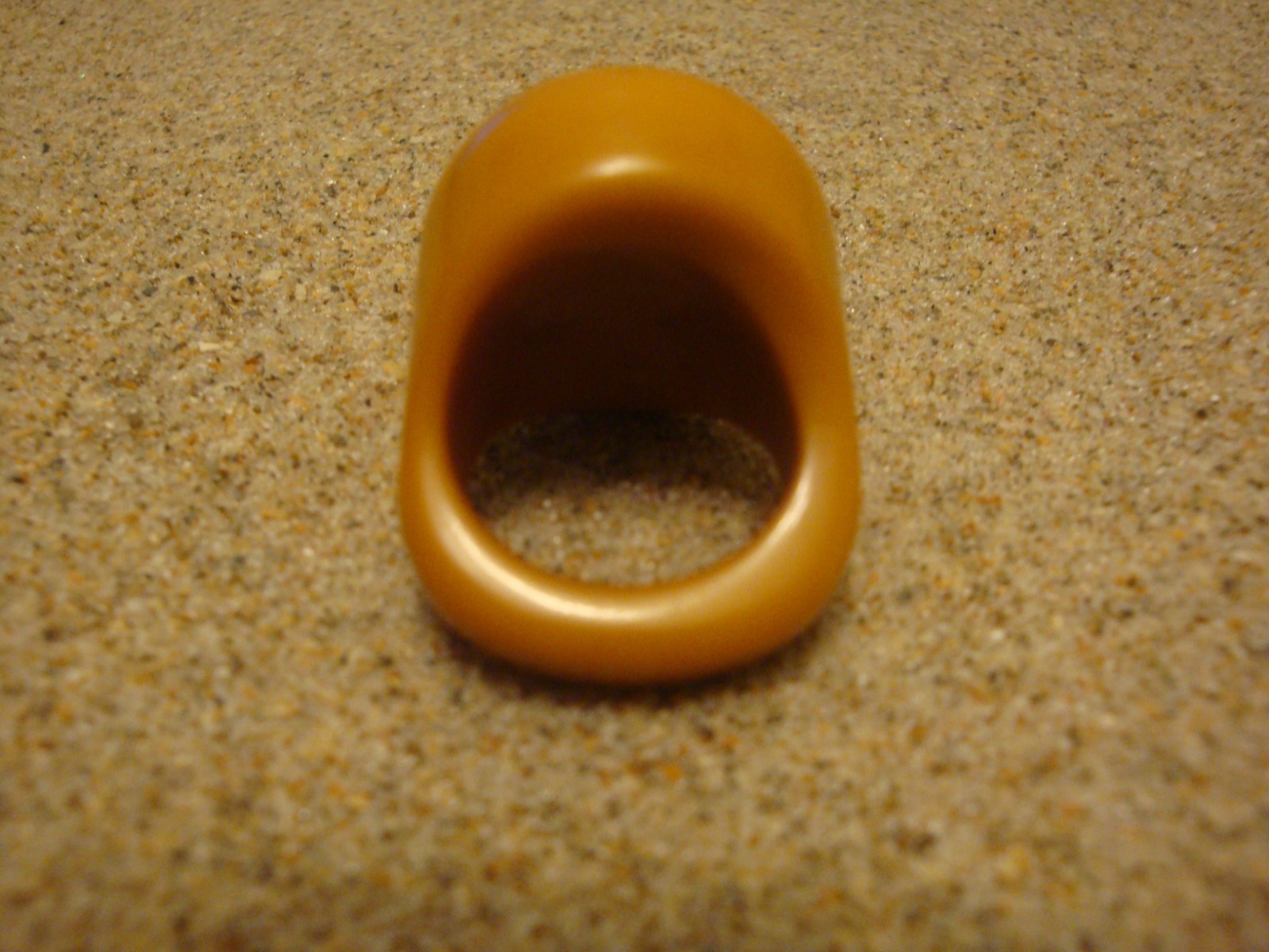 Vintage Bakelite Domed Ring! Solid Butterscotch C… - image 2