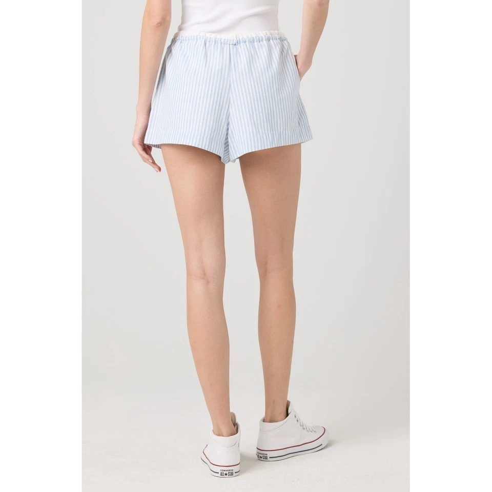 Pantalones cortos de salón BLANKNYC a rayas para mujer XS azul blanco cintura con cordón Foto 2 de 4