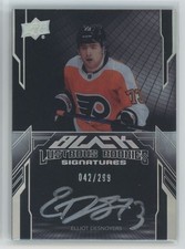 2023-24 UD SPx Elliot Desnoyers LRA-ED Black Lustrous /299 RC Auto