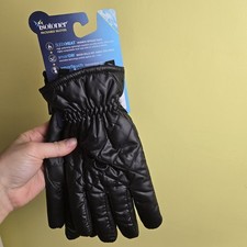 Isotoner Womens SleekHeat Quilted Gloves Black Size S/M Lined