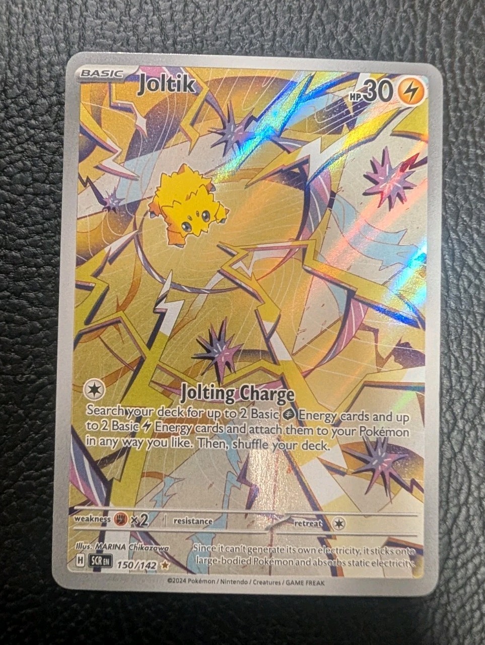 Joltik 150/142 Stellar Crown Full Art Ultra Rare Holo Pokemon Card NM