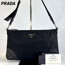 PRADA BR1061 Tessuto Nylon Leather Crossbody Shoulder Bag Black Italy Auth