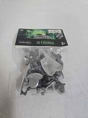 New! ~ Wicked Duals ZOMBIES 10 Gray Plastic Figures SCS DIRECT Fearsome Battles
