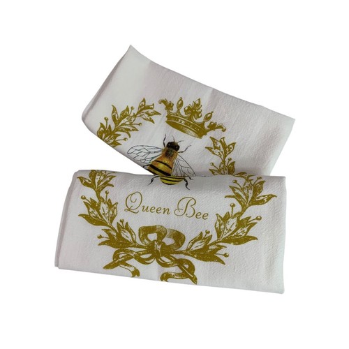 Set of 2 New Flour Sack Towels Queen Bee 24 x 36" USA - Picture 5 of 5
