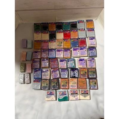 Sculpey Premo Fimo Polymer Clay Lot Mixed Colors Oven Bake Crafting 50+ Blocks