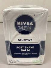 (3) Nivea Post Shave Balm for Men Sensitive 3.3 fl oz 100 ml.