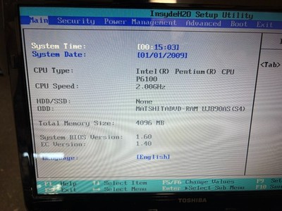 Toshiba Satellite L655  Intel Pentium CPU P6100 2.00GHz 4GB  No  HDD  No OS