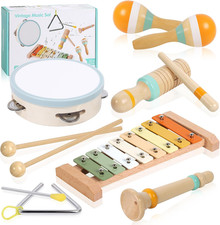Baby Musical Instruments - Wooden Montessori Toys for Toddlers 1-3, Baby Musical