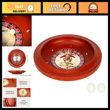11" Wooden Roulette Wheel - Solid Wood Casino Game for Home Parties & Adults