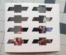 (8) CROME CHEVY CHEVROLET WHEEL CENTER CAP LOGO DECAL EMBLEM STICKERS 2"×.714".