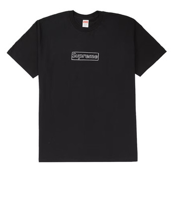 NWT Supreme x KAWS Chalk Logo Tee - Black - XL
